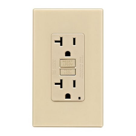 Ezgeneration GFNT2-0PI 20 amp 125 V Screwless Wall Plate GFCI Receptacle  Ivory EZ155867